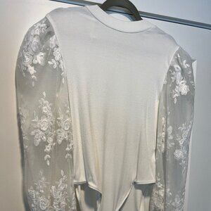 White Ribbed Bodysuit